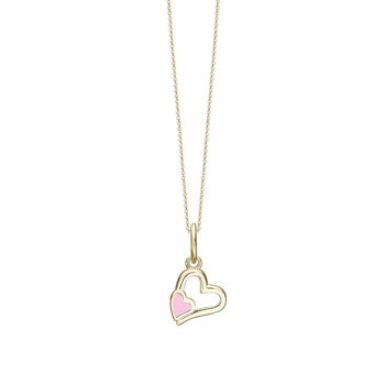 Aagaard Forgyldt sterling sølv Vedhæng, Pink Hearts